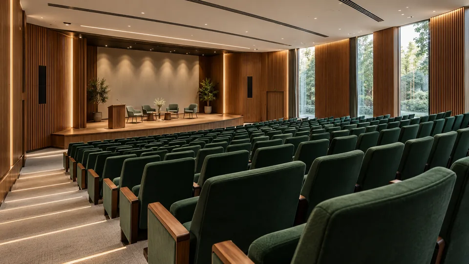 Konferans salonu havalandırma çözümleri için temsili salon görseli