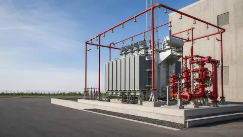 Endüstriyel proses alanını koruyan deluge su sprey sistemi