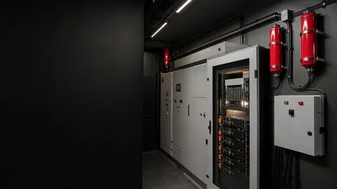 Elektrik odasında kurulu kompakt sabit aerosol söndürme cihazları