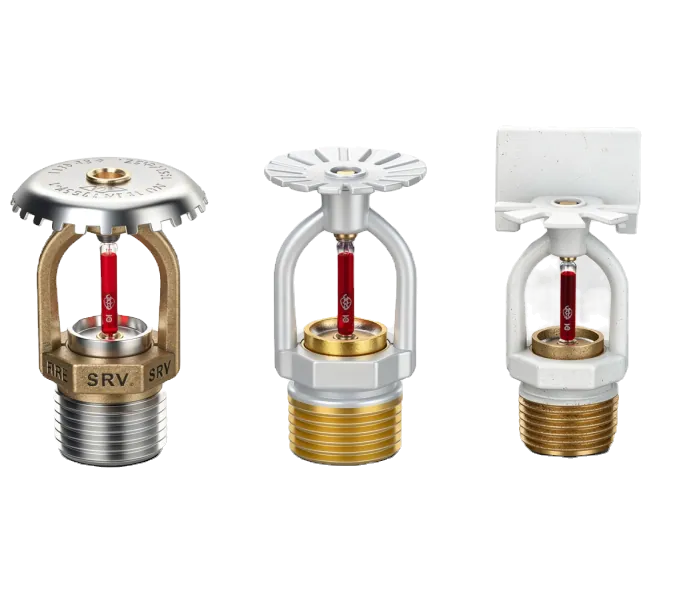 Farklı bağlantı ve montaj tiplerine sahip sprinkler başlıkları.