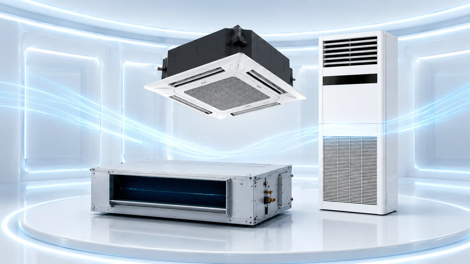 Commercial air-conditioning indoor and outdoor equipment.